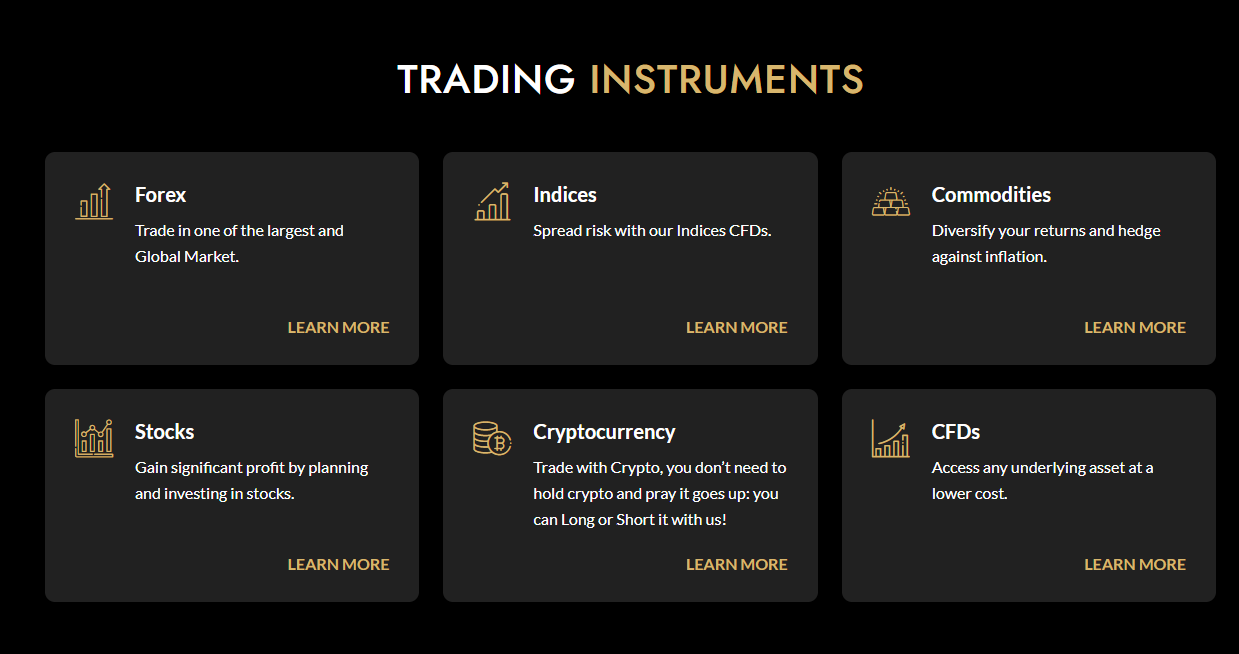 WiseCryptoCapital CFD instruments